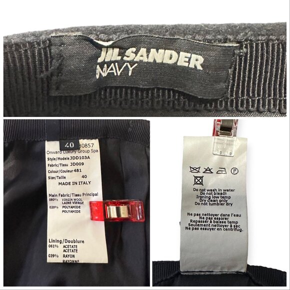 Jil Sander‎ Navy Blue Wool Skirt, Size 40EU - Picture 3 of 8